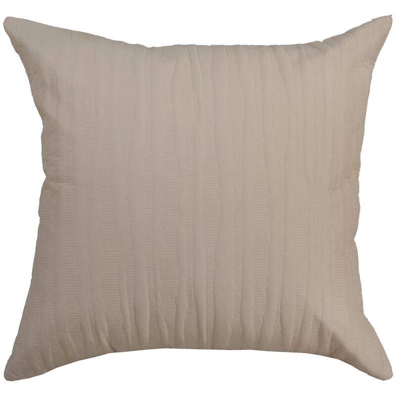 Rizzy Home Delicate Stripe Textured Throw Pillow - Polyester - Natural