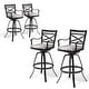 preview thumbnail 52 of 77, Outdoor Patio Bar Stools Aluminum Swivel Bar Chair with Sunbrella Cushion - 21.7 in W x 16.5 in D x 46 in H