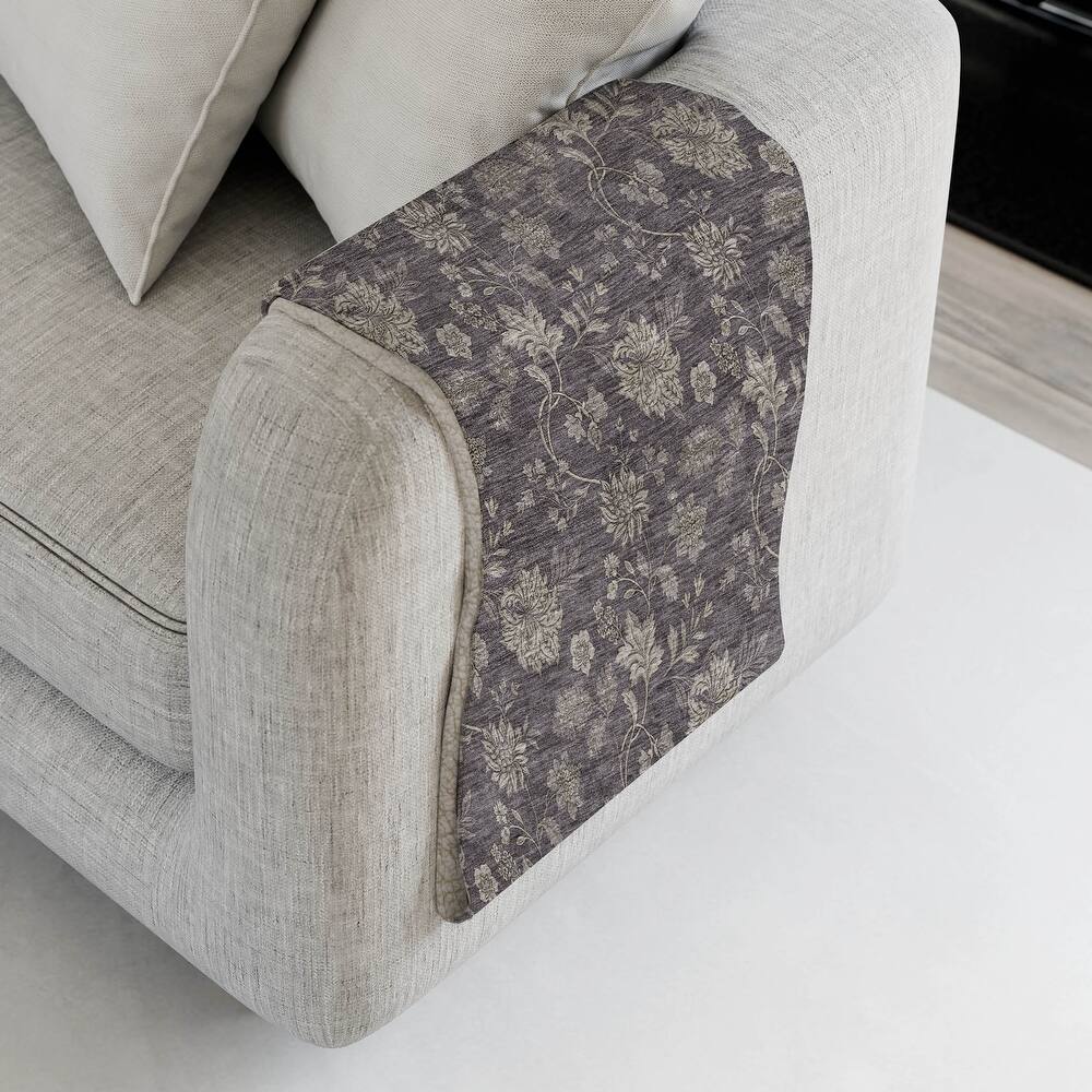 Premium Machine Washable Traditional Floral Sherpa Throw Blanket