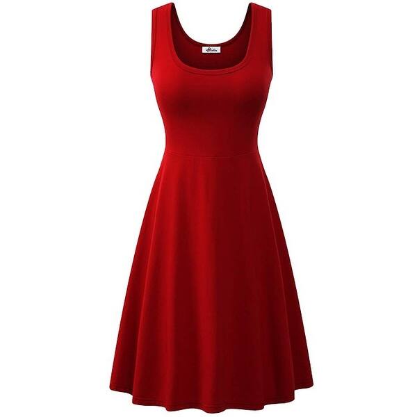 Shop Casual Cotton Flared Midi Tank Dress Overstock 23017819