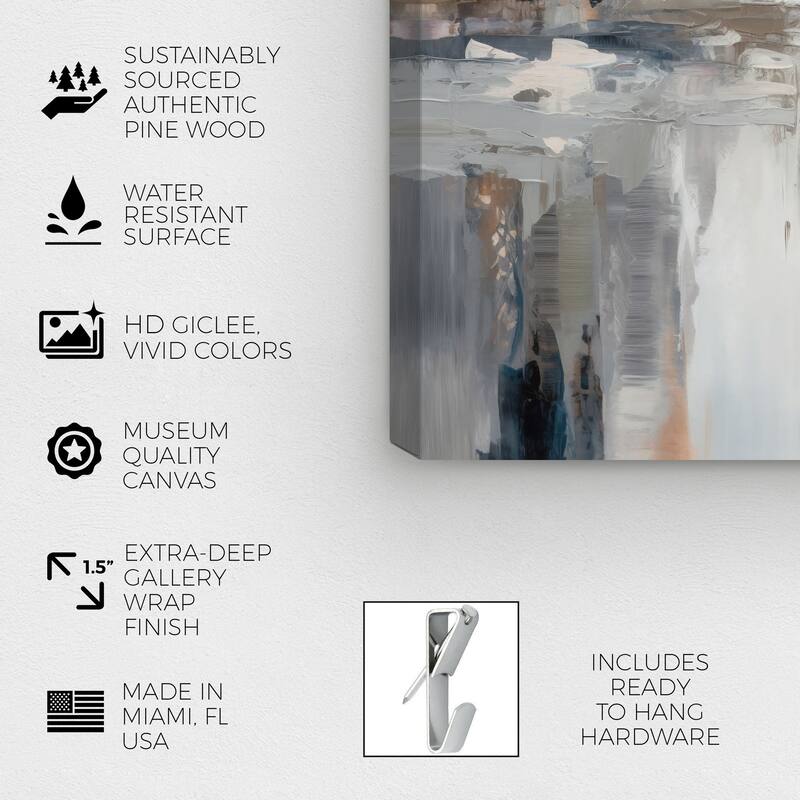 Wynwood Studio Canvas Abstract Abstract Cityscrapers Gray and Modern & Contemporary Wall Art Canvas Print