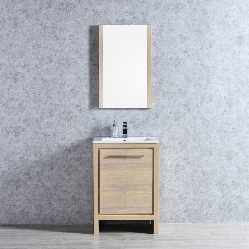 Solid Wood Bathroom Vanity with Mirror Medicine Cabinet
