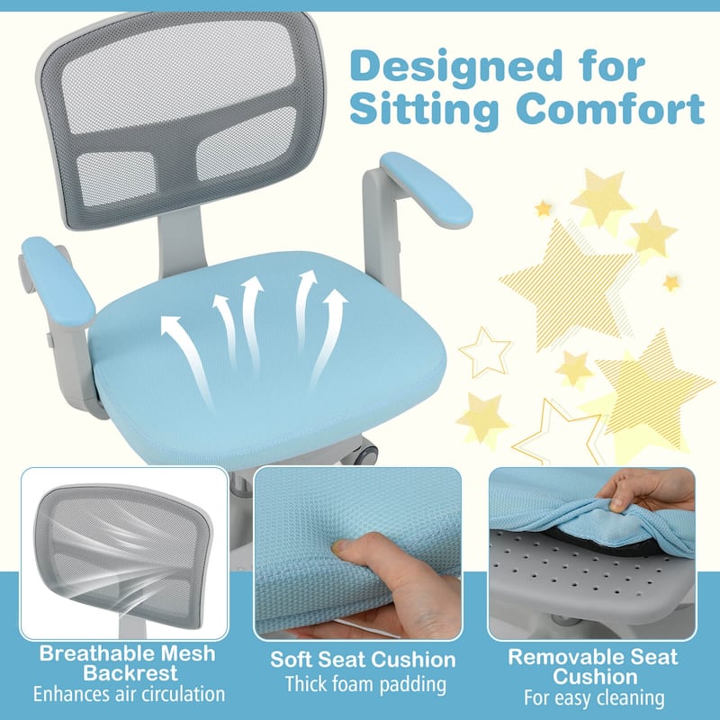 Costway Kids Desk Chair Children Study Chair with Adjustable Height, - See Details