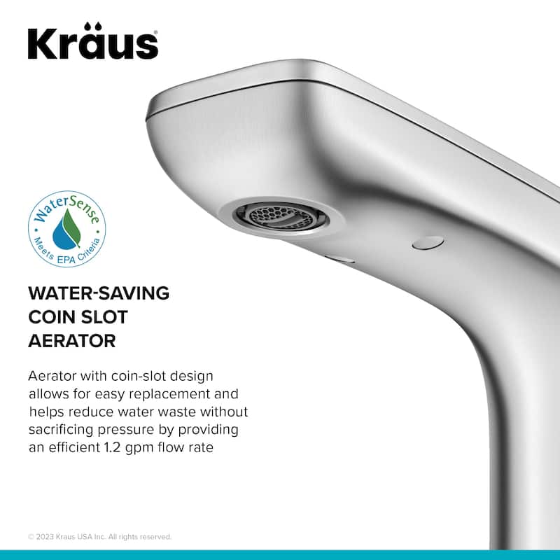 Kraus KSB-10001 Indy 1.2 GPM Touchless Sensor Single Hole Bathroom