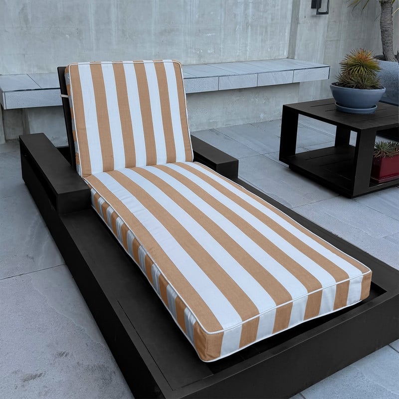 Sherry Kline Indoor/Outdoor Cabana Stripe Chaise Lounge with Contrast Cord