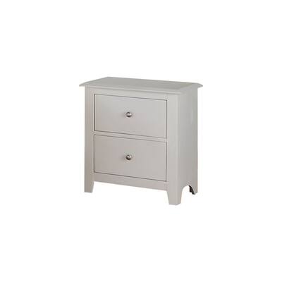 White 2 Drawer 22 in. W Nightstand with Sturdy Hardware and Ample Storage
