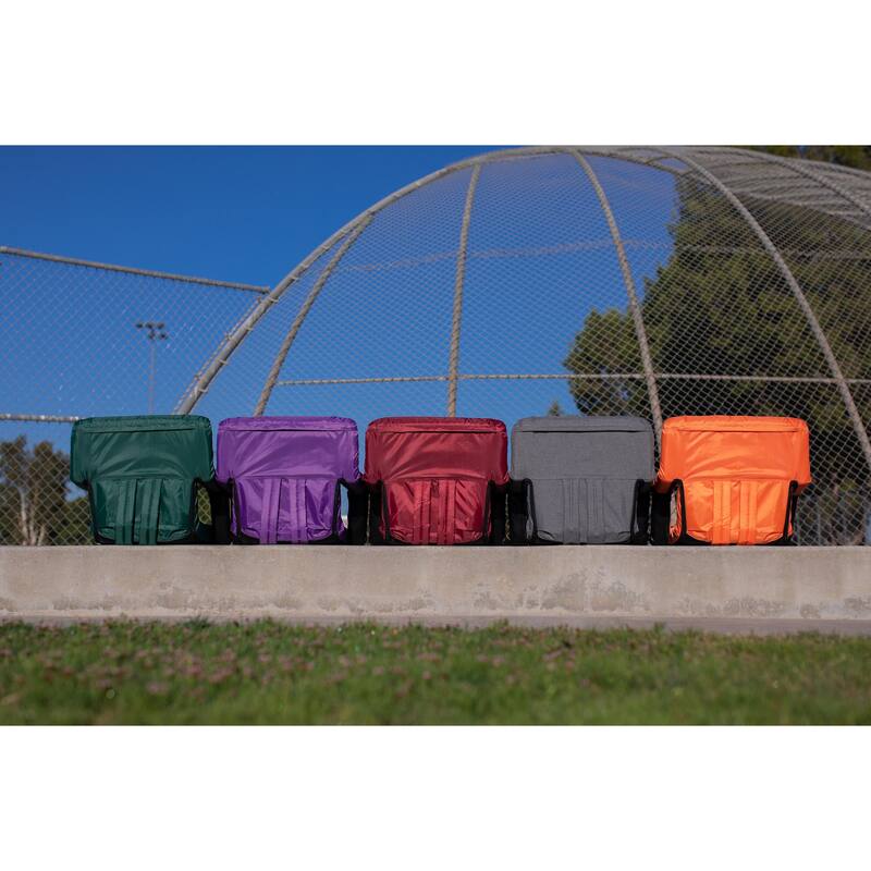 Picnic Time Ventura Heathered Grey Portable Reclining Stadium Seat