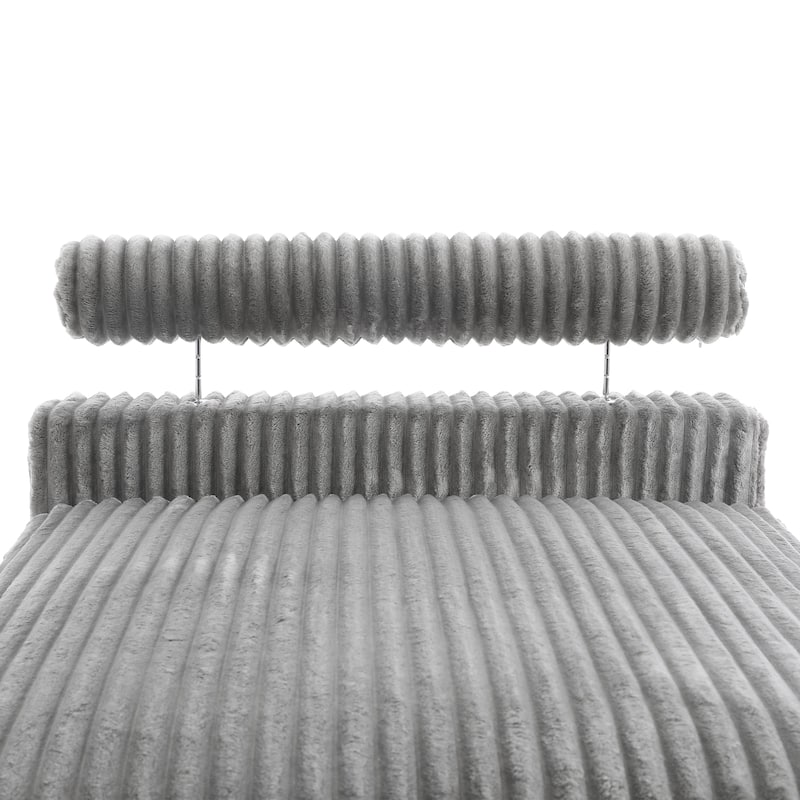 UIXE Upholstered Plush Velvet L Shaped Couch Modular Sofa