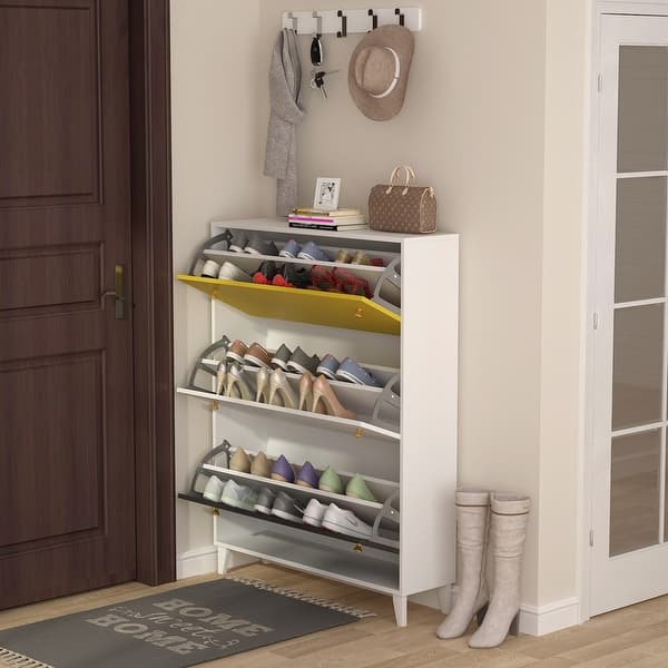 Shop Modern 3 Drawer Shoe Cabinet 3 Tier Shoe Rack Storage