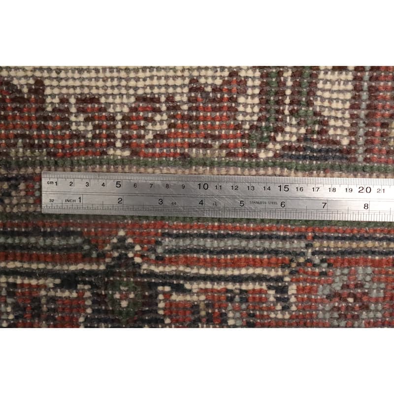 Hand Knotted Oriental 100% Wool Carpet Traditional Medallion Navy Blue & Blues Heriz (serapi) Area Rug - 5' 2'' X 2' 9''