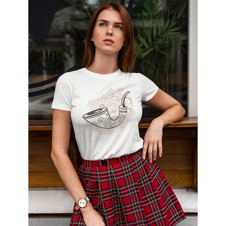 Smoking Pipe In Vintage Style Tee Women's -Image by Shutterstock