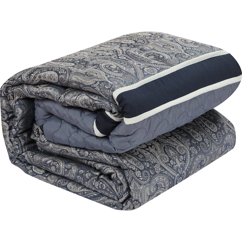 Nanshing Frances 7 Piece Paisley Jacquard Comforter Set