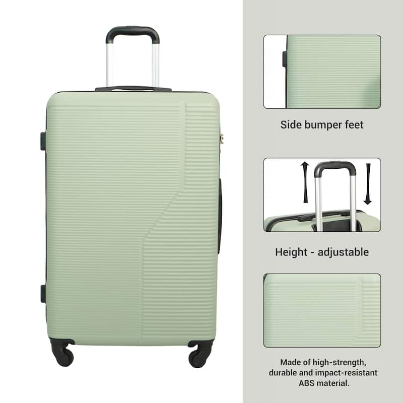 3-Piece Luggage Set ABS Lightweight & Durable Suitcase with Spinner Wheels, TSA Lock, (20/24/28)
