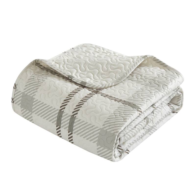 Dearfoams Willisville Micromink 3pc Quilt Set with Micromink Reverse