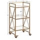 preview thumbnail 12 of 13, Kate and Laurel Blex 2-Shelf Glass and Metal Rolling Bar Cart