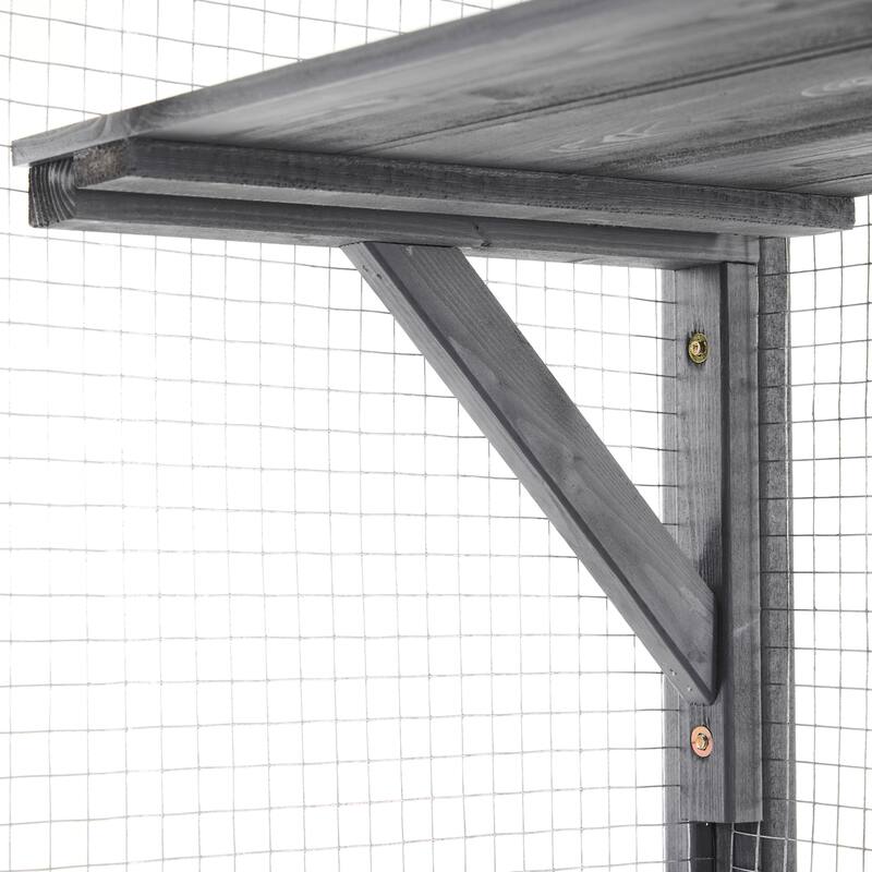 Roomfitters Outdoor Cat House Catio Enclosure Double Door Balcony Playpen with Platforms and Condos for 1-3 Cats