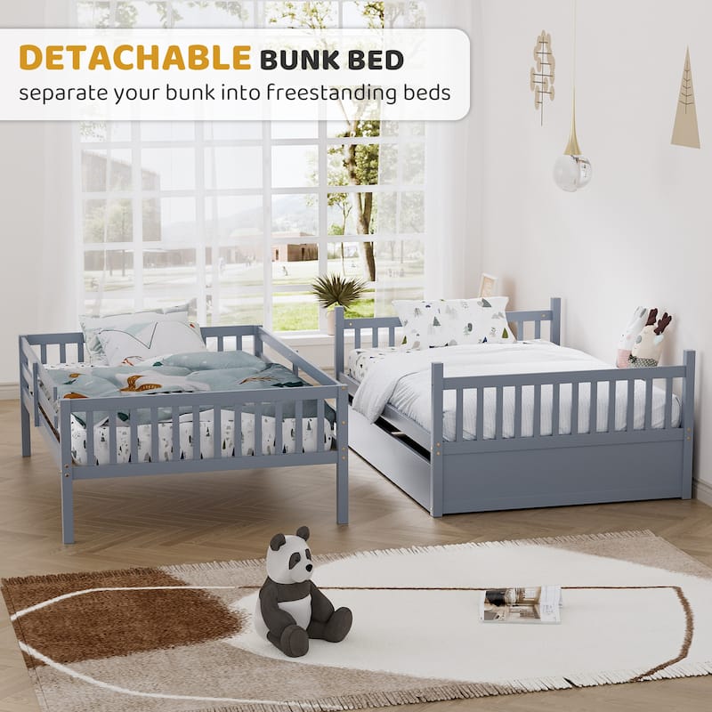 Ouyessir Full Over Full Bunk Bed with Trundle