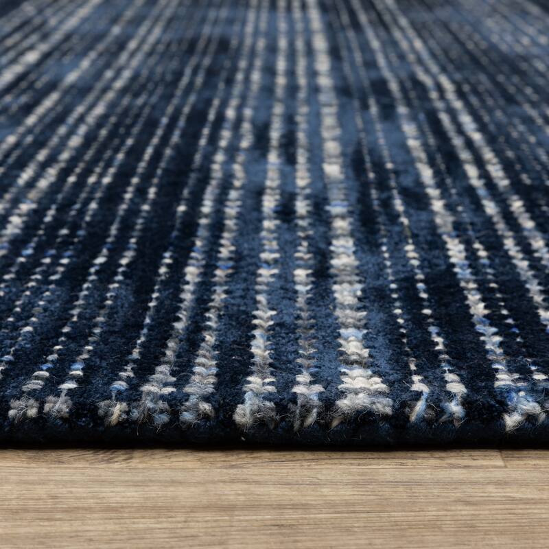 Style Haven Corey Textural Stripe Wool and Viscose Hand-tufted Rug