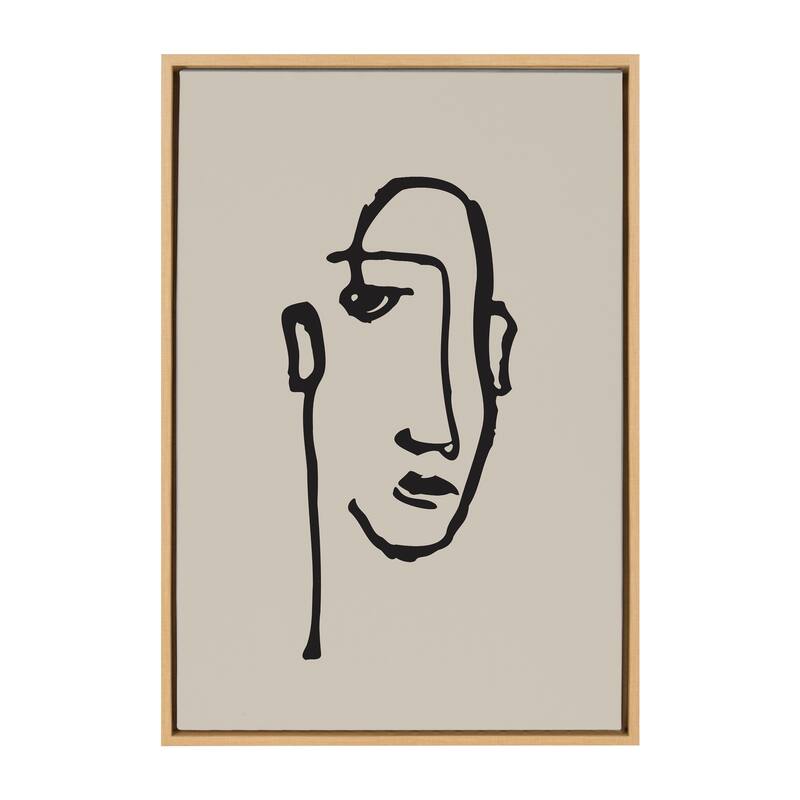 Kate and Laurel Neutral Line Art Frame Canvas by Creative Bunch Studio