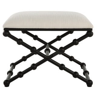 Upholstered Rectangular Bubble Legs Small Bench - 23.5" - Black