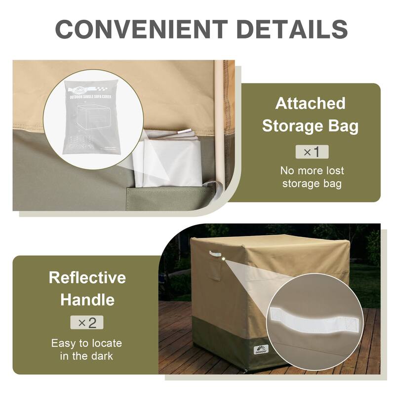 Aoodor Heavy Duty Patio Chair Cover with Air Vents for Cube Chair/Deep Seat/Outdoor Swivel