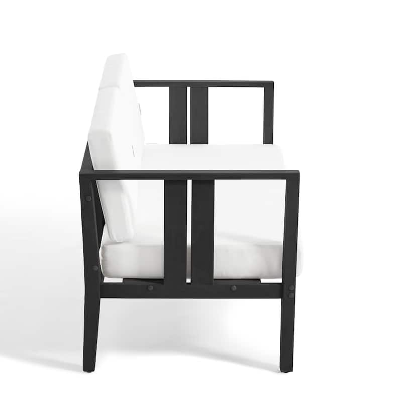 5-Piece Patio Furniture Solid Teak Outdoor Conversation Set