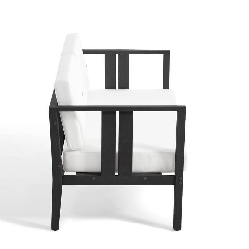 6-Piece Outdoor Furniture Solid Teak Patio Conversation Set with Table