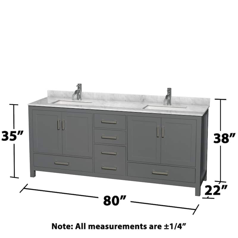 Wyndham Collection Sheffield 80" Freestanding Vanity Set with Hardwood
