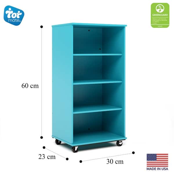 dimension image slide 1 of 4, Tot Mate Open Single Sided Mobile Storage Locker, Write-on Wipe-off Markerboard Back, 60H