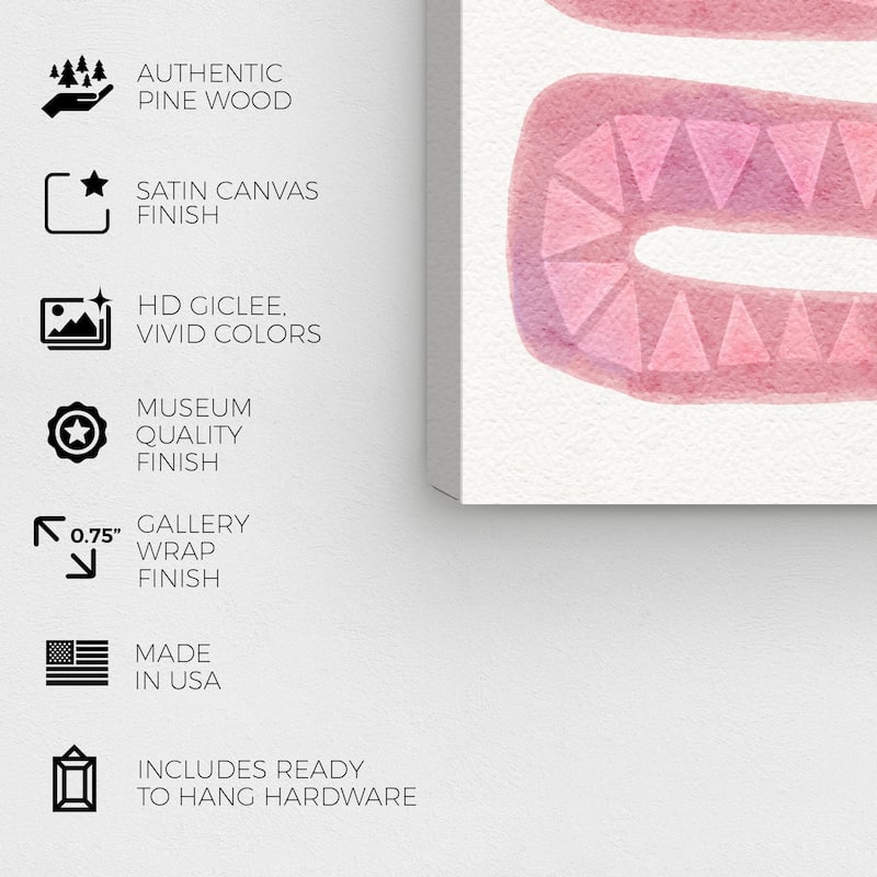 Wynwood Studio Canvas Animals Serpentine Blush Pink and Modern & Contemporary Wall Art Canvas Print