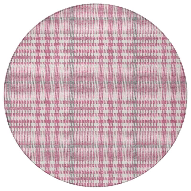 HomeRoots Plaid Transitional Rectangle Outdoor Rug