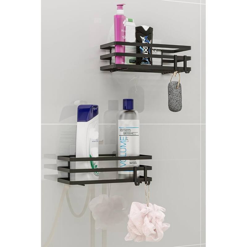 Bathroom Wall Shelf Set of 2 - Waterproof Shower Storage Rack,