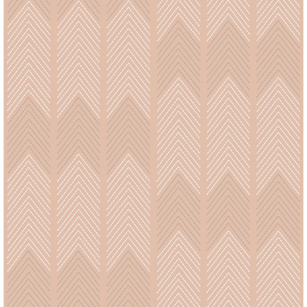 A-Street Prints Nyle Blush Chevron Stripes Wallpaper