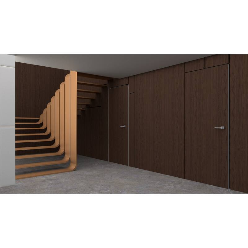 Solid Hidden Door with Handle Planum 0010 Noce