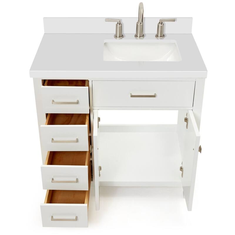 Ariel H037SRWQRVO Bristol 36" Thick Quartz Vanity Top