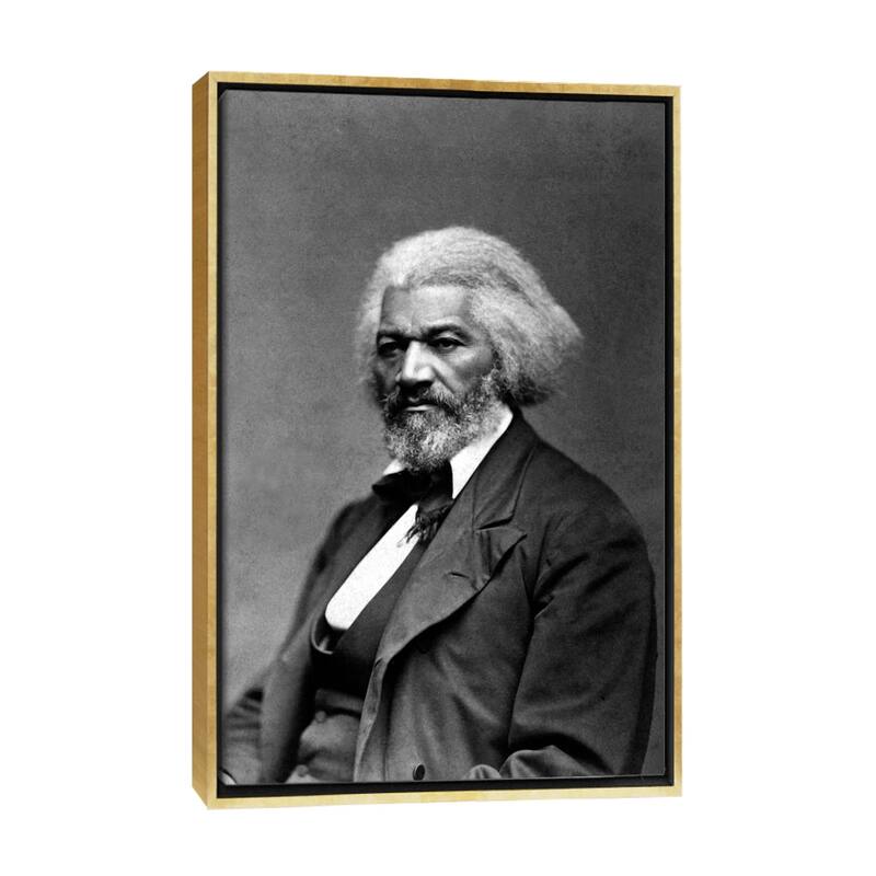 iCanvas "Frederick Douglass Portrait" by Unknown Artist Framed Canvas Print - Gold - 26x18