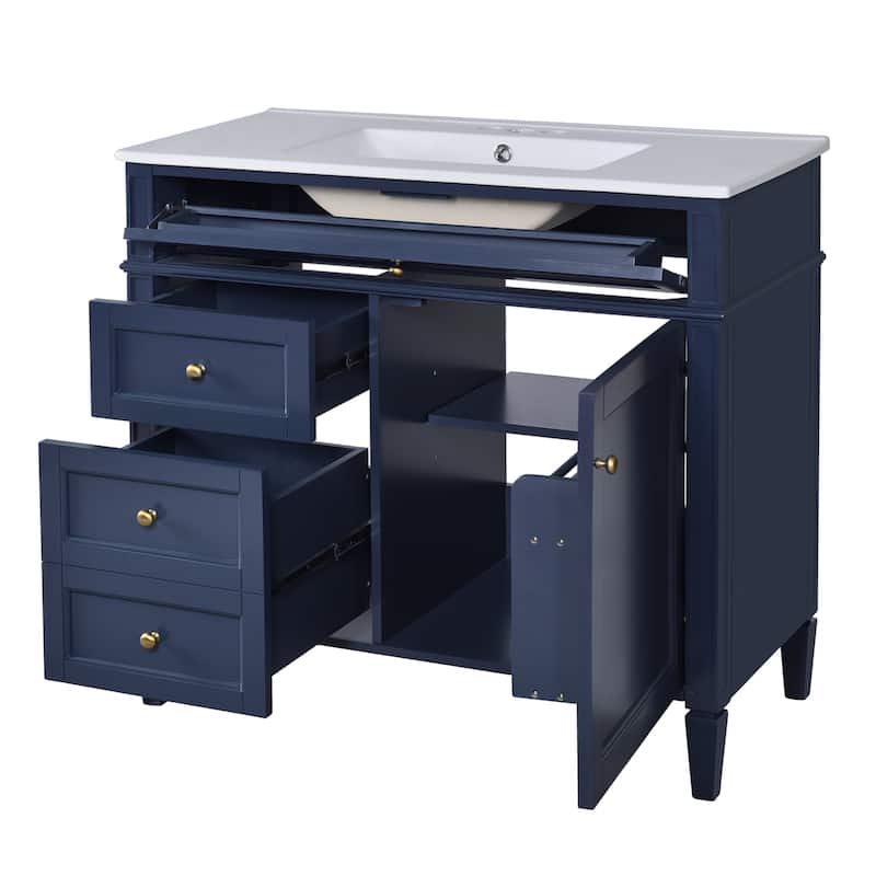 Modern Bathroom Vanity with 2 Drawers and a Tip-out Drawer