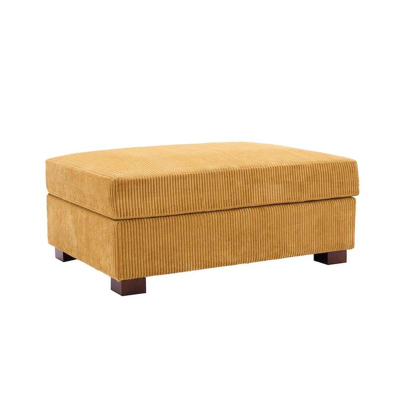 Modern Oversized striped Corduroy Ottoman