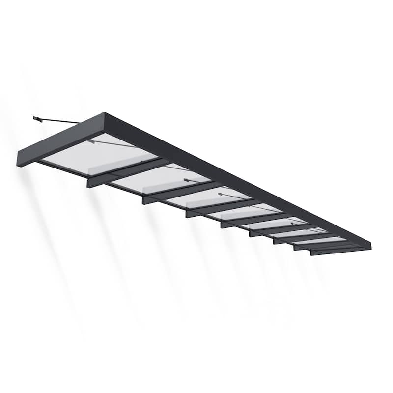 Sophia XL 5 ft. Door Awning Kit - Grey Structure & Clear Panels