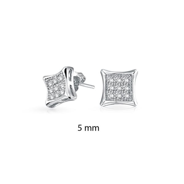 Square Shaped Cubic Zirconia Micro Pave Cz Kite Stud Earrings Square Shaped Cubic Zirconia Micro Pave Cz Kite Stud Earrings For Men 925 Sterling Silver 11mm On Free Shipping Orders Over 45