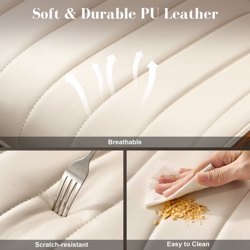 HOOOWOOO Modern Ergonomic Adjustable PU Curved Office Chair