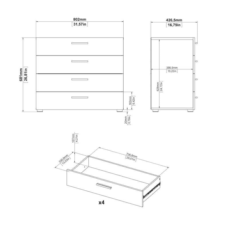 Porch & Den Angus Contemporary 4-drawer Engineered Wood Chest