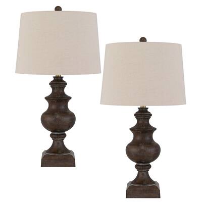 Hertford 29.75" Height Oak Brown Resin Table Lamp - One Size
