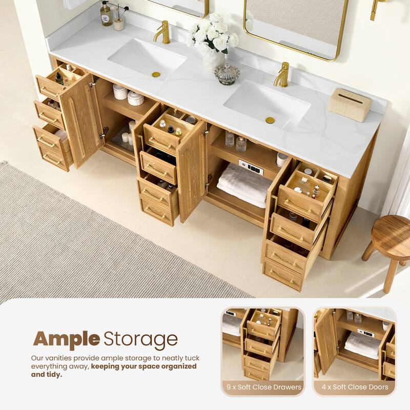 Jakarta Bath Vanity with Quartz Stone Top without Mirror