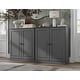 preview thumbnail 70 of 75, 100% Solid Wood Sideboard with Glass or Solid Wood Doors by Palace Imports - 64" x 35.75"