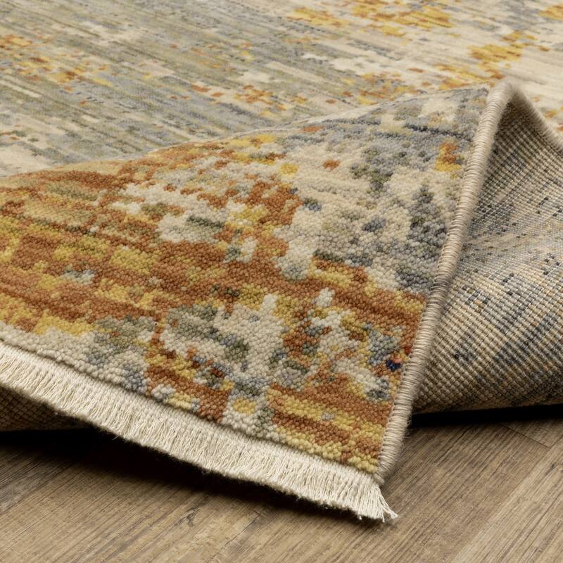Style Haven Shiloh Mottled Abstract Beige/Gold Wool Blend Area Rug