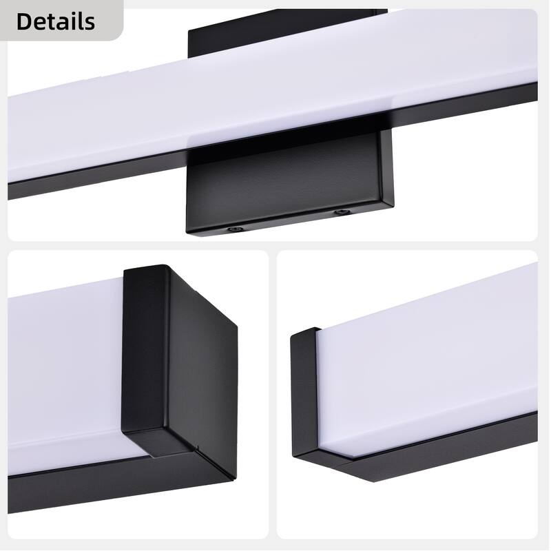 Modern Integrated LED Vanity Light Bar - 6 Variants (24in/30in, Matte Black/Brushed Nickel/Gold), 3000K, Damp Rated for Bathroom