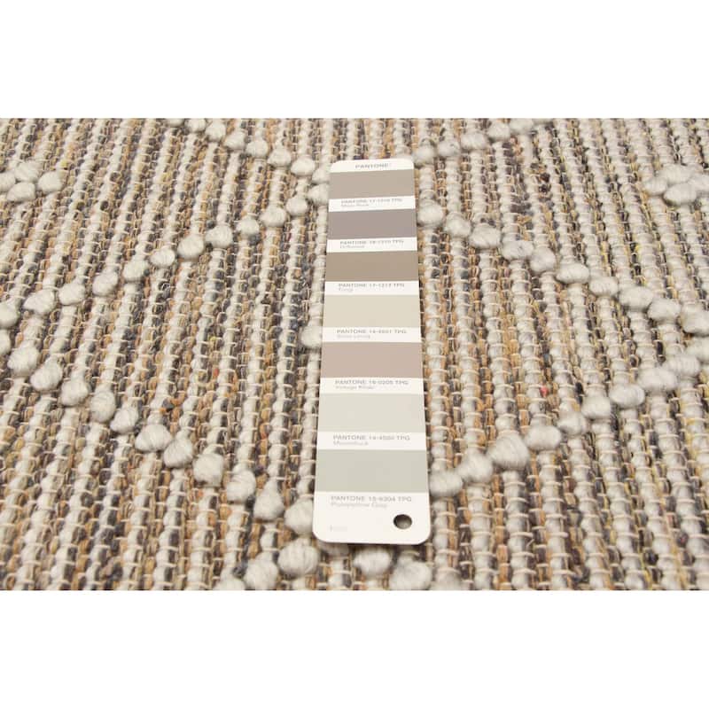 ECARPETGALLERY Braid weave Sienna Tan Wool Rug - 5'1 x 8'0