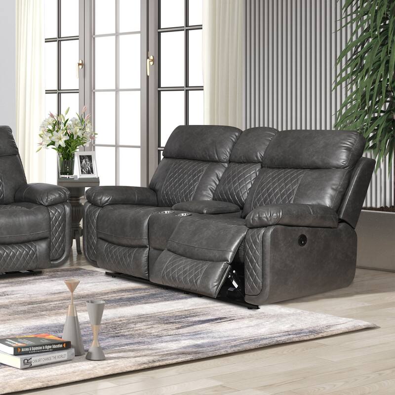 Infinity Power Reclining Faux Leather Reclining Loveseat