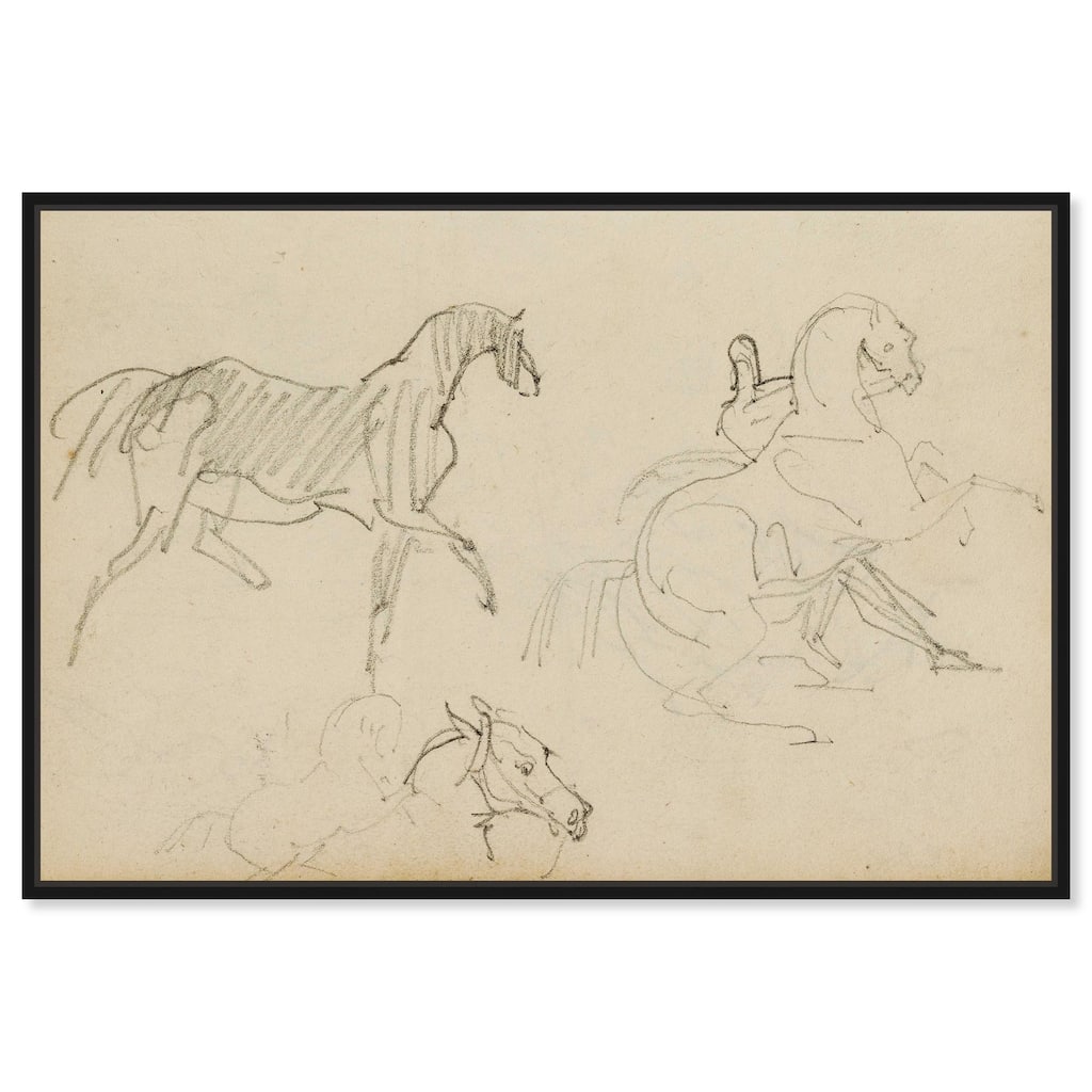 Gericault - Three horse studies Canvas by Art Remedy